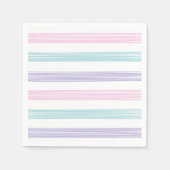 パステルストライプベイビーシャワー スタンダードカクテルナプキン (正面)