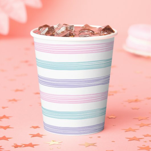 パステルストライプベイビーシャワー 紙コップ