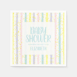 パステルストライプホテルボーイベビーシャワー スタンダードカクテルナプキン