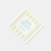 パステルストライプホテルボーイベビーシャワー スタンダードカクテルナプキン (角)