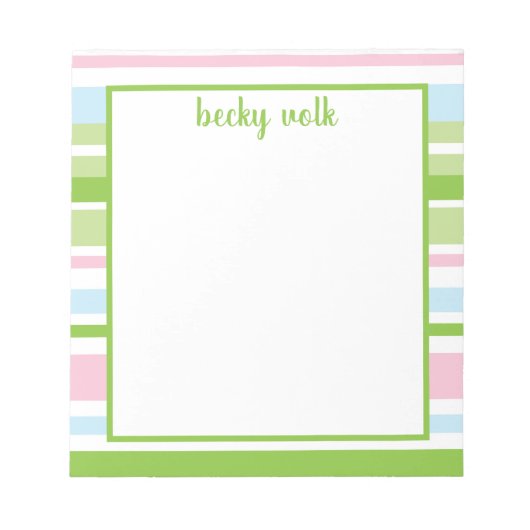 パステルストライプメモ帳 ノートパッド (正面)