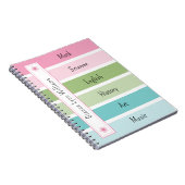 パステルストライプモノグラムの新学期 ノートブック (右側)