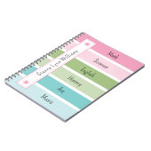 パステルストライプモノグラムの新学期 ノートブック (左側)