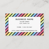 パステルストライプレインボーブラックレインボーパターン 名刺 (裏面)