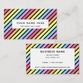 パステルストライプレインボーブラックレインボーパターン 名刺 (正面/裏面)