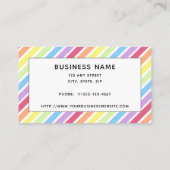 パステルストライプレインボー斜めパターン 名刺 (裏面)