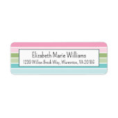 パステルストライプ差出人住所 ラベル (正面)