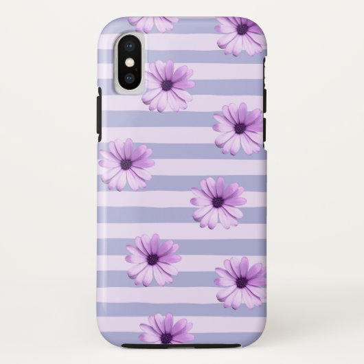 パステルストライプ柄とデイジー Case-Mate iPhoneケース (裏面)