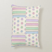 パステルストライプ水玉模様パッチワーク アクセントクッション (裏面(縦))