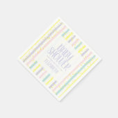 パステルストライプ男女兼用ホテルベビーシャワー スタンダードカクテルナプキン (角)