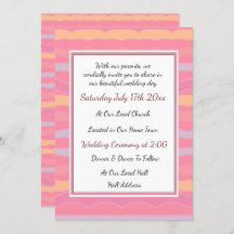 パステルストライプ結婚式招待状