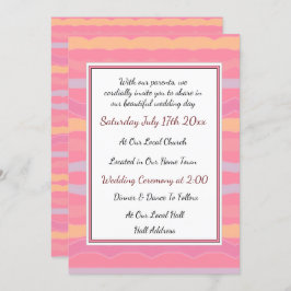 パステルストライプ結婚式招待状 招待状