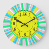 パステルストライプ ラージ壁時計 (正面)