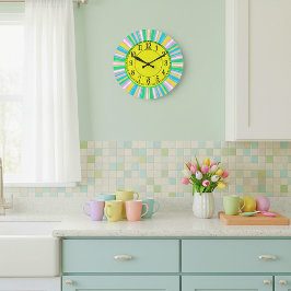 パステルストライプ ラージ壁時計