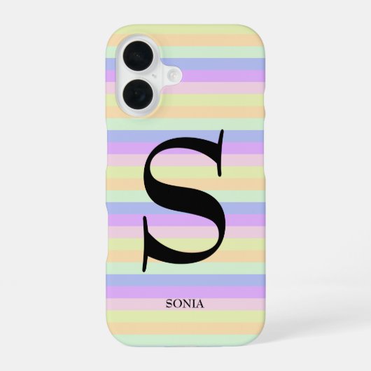 パステルストライプ iPhone 16ケース (裏面)