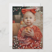 パステルストリングライトブライトメリークリスマスフォト シーズンカード (正面)