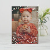 パステルストリングライトブライトメリークリスマスフォト シーズンカード (スタンド正面)