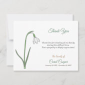 パステルスノードロップ葬儀サンキューノートカード サンキューカード (正面)