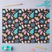 パステルスノーフレークスクリスマスツリーキャンディクリスマス 薄葉紙 (クラフト)