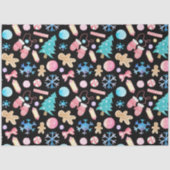 パステルスノーフレークスクリスマスツリーキャンディクリスマス 薄葉紙 (正面)