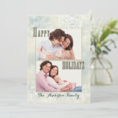 パステルスノーフレークスフォトホリデーズカード シーズンカード (スタンド正面)