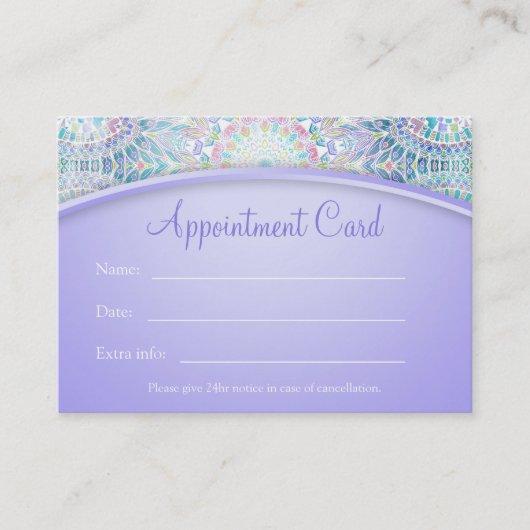 パステルスノーフレークマンダラアポイントメントカード 予約カード (正面)