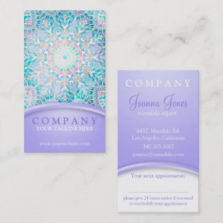 パステルスノーフレークマンダラパープルアポイントメントカード 予約カード