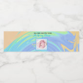 パステルスパイラルウェルカム男の赤ちゃん「Sip & See」パーティー ペットボトルラベル (シングルラベル)