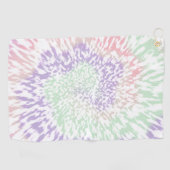 パステルスパイラルシボリフローラ絞り染めヒッピーレトロ ゴルフタオル (横)
