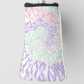 パステルスパイラルシボリフローラ絞り染めヒッピーレトロ ゴルフヘッドカバー (回転90)