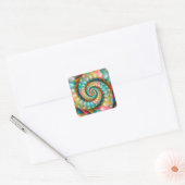 パステルスパイラルフラクタルデザイン スクエアシール (封筒)