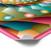 パステルスパイラルフラクタルデザイン ポスター (角)