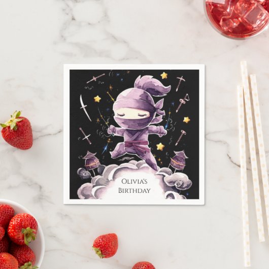 パステルスパイ忍者誕生日 スタンダードカクテルナプキン (インサイチュ)