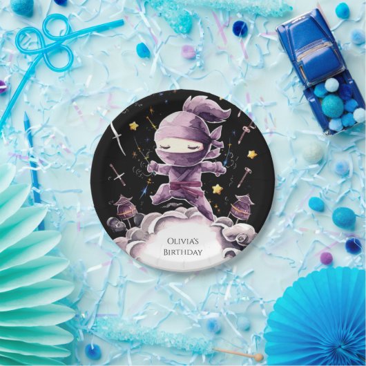 パステルスパイ忍者誕生日 ペーパープレート (パーティー)