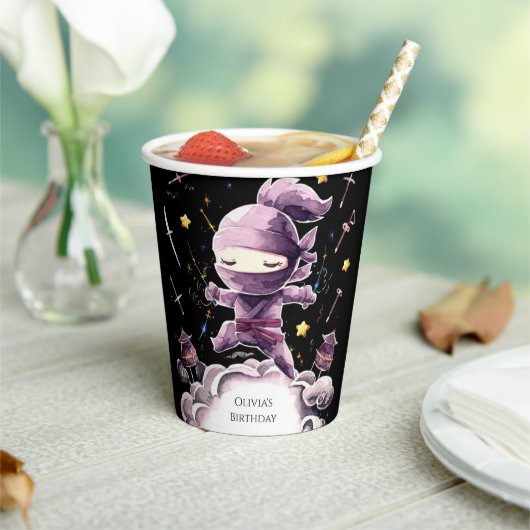 パステルスパイ忍者誕生日 紙コップ (インサイチュ)