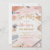パステルスパパーティーバースデー 招待状 (正面)