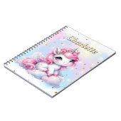 パステルスパークルユニコーン魔法の雲 ノートブック (左側)