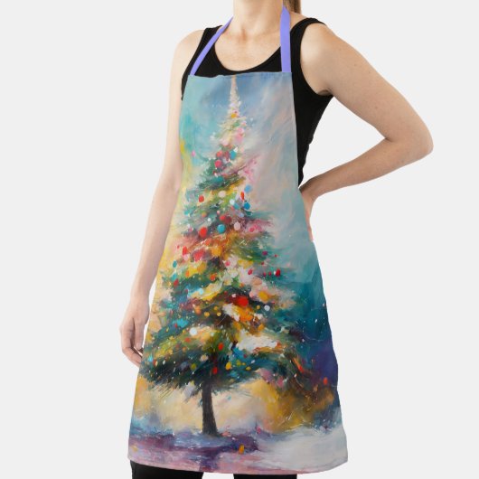 パステルスプラッシュ抽象芸術クリスマスツリー エプロン (インサイチュ)