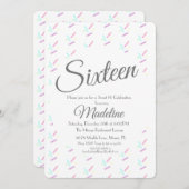 パステルスプリンクルズアイスクリームパーティースイーツ16カンス 招待状 (正面/裏面)