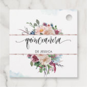 パステルスペインのフローラキンセアニラメッセージカード フェイバータグ (裏面)