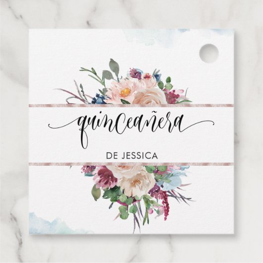 パステルスペインのフローラキンセアニラメッセージカード フェイバータグ (裏面)