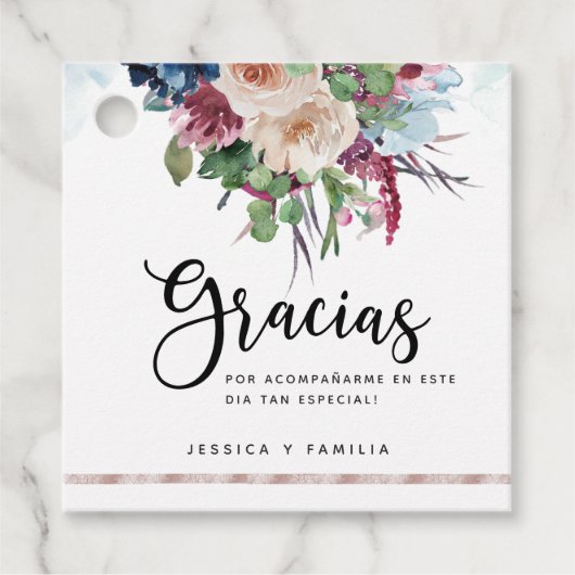 パステルスペインのフローラキンセアニラメッセージカード フェイバータグ (正面)