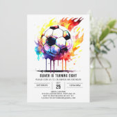 パステルスポーツプリント可能子供の誕生日 招待状 (スタンド正面)