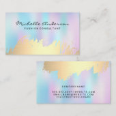 パステルスムーぼやけズバックグラウンド金ゴールドブラシ 名刺 (正面/裏面)
