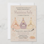 パステルスリーポバーバースデーパーティーfor Girls 招待状 (正面)