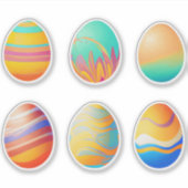 パステルスワールイースターエッグ シール (正面)