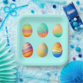 パステルスワールイースターエッグ ペーパープレート (パーティー)