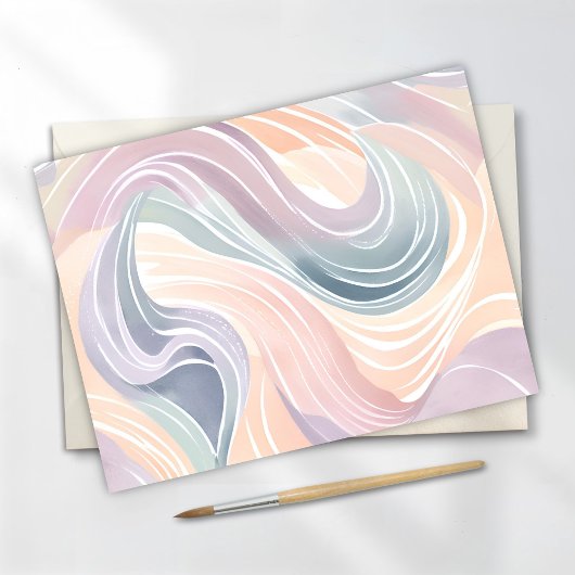 パステルスワールパターン | 水彩カラフル灯 ポストカード