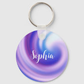 パステルスワールパーソナライズされた キーホルダー (正面)