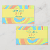 パステルスワールレトロ追加の名前レター日付モダンBO 名刺 (正面/裏面)